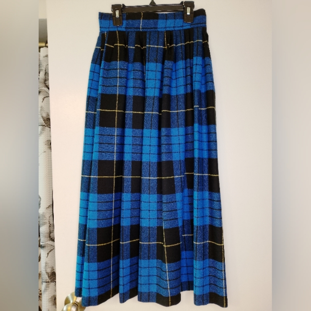 Vintage Wool Blend Long A-Line Skirt